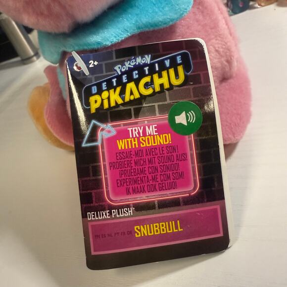 Detective Pikachu Snubbull Plush NWT 2019 Pokémon WCT Rare - Picture 4 of 7
